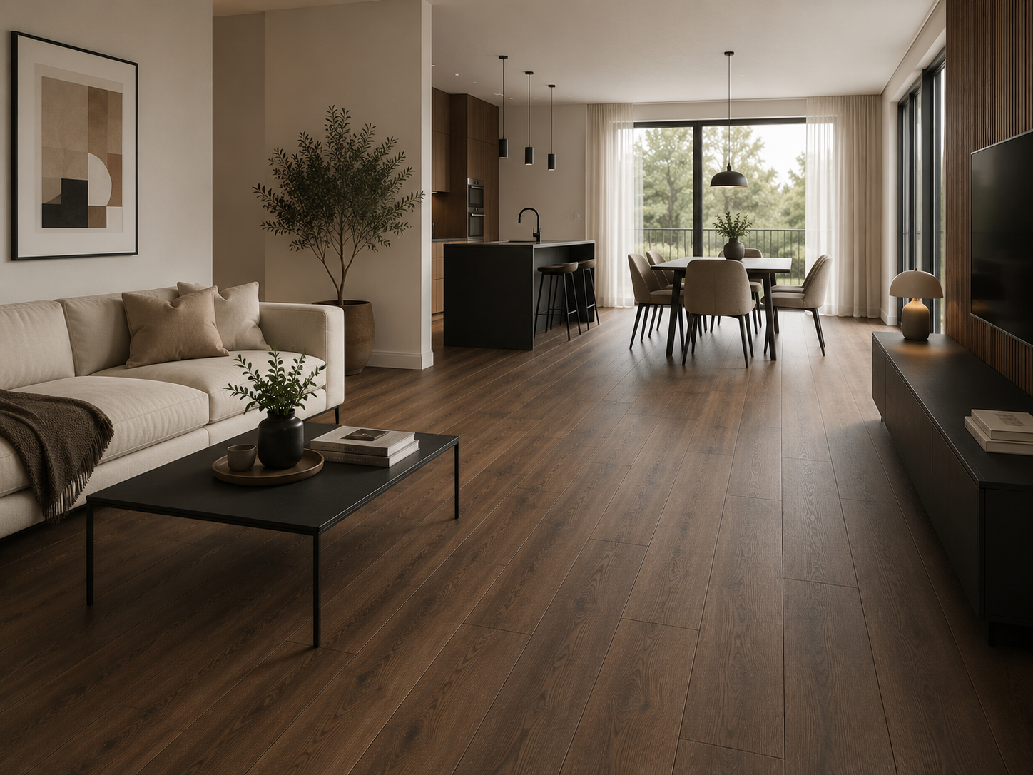 Robuster Laminatboden mit ruhiger Holzoptik